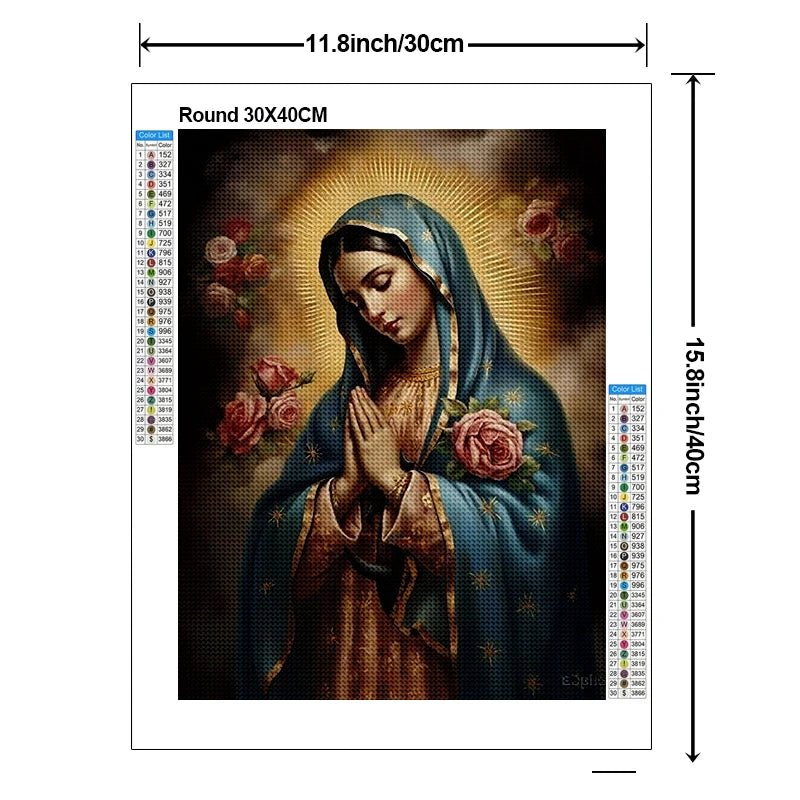 Kit de Pintura Diamante 5D - Nossa Senhora: Arte Religiosa Feita à Mão - Loja São Miguel
