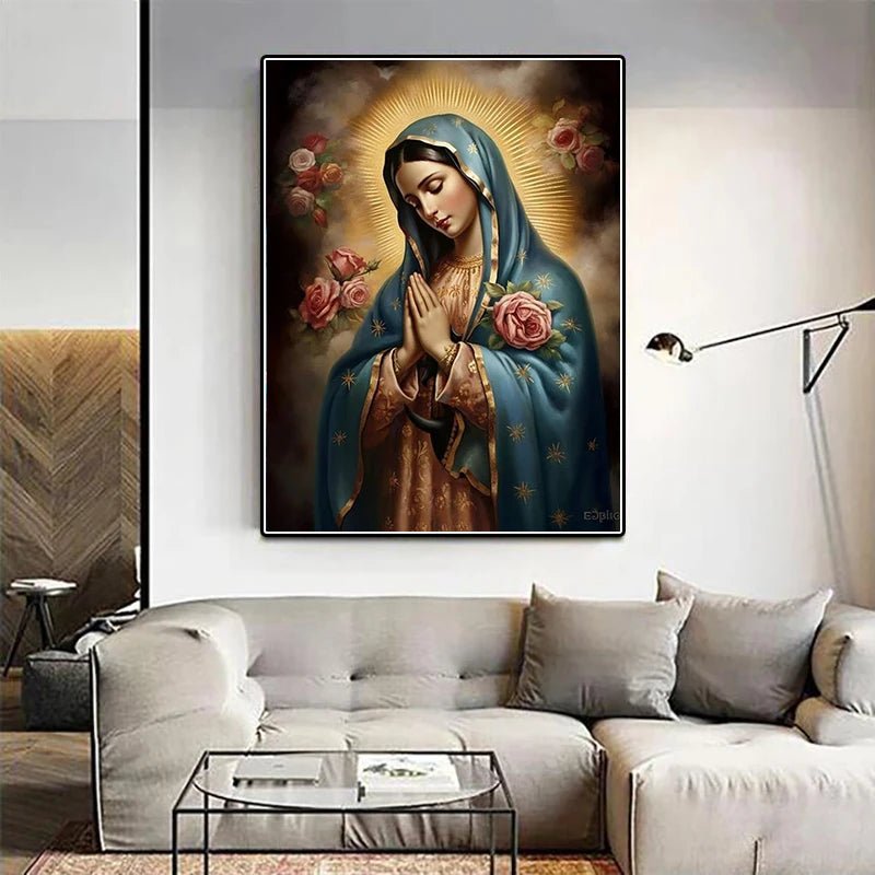 Kit de Pintura Diamante 5D - Nossa Senhora: Arte Religiosa Feita à Mão - Loja São Miguel